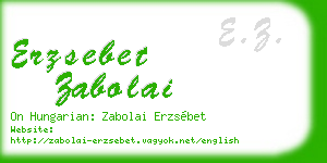 erzsebet zabolai business card